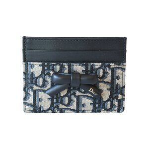 Dior Oblique Bow Freesia Card Holder Blue